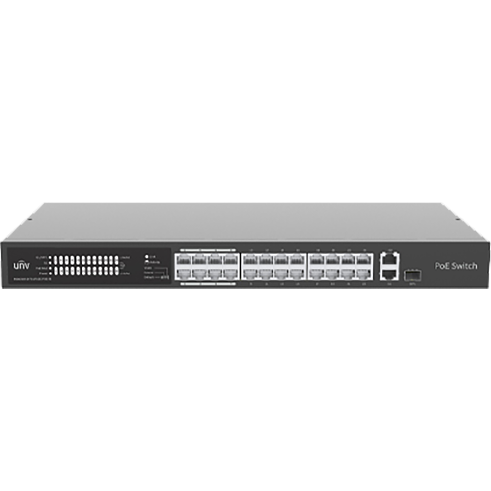 SWITCH POE 24 PUERTOS 100MBPS + 1UPLINK 1GBPS RJ45 +1 UPLINK 1GBPS COMBO PORTS MAX. POE POWER 370W - MAX 30 W P/PUERTO