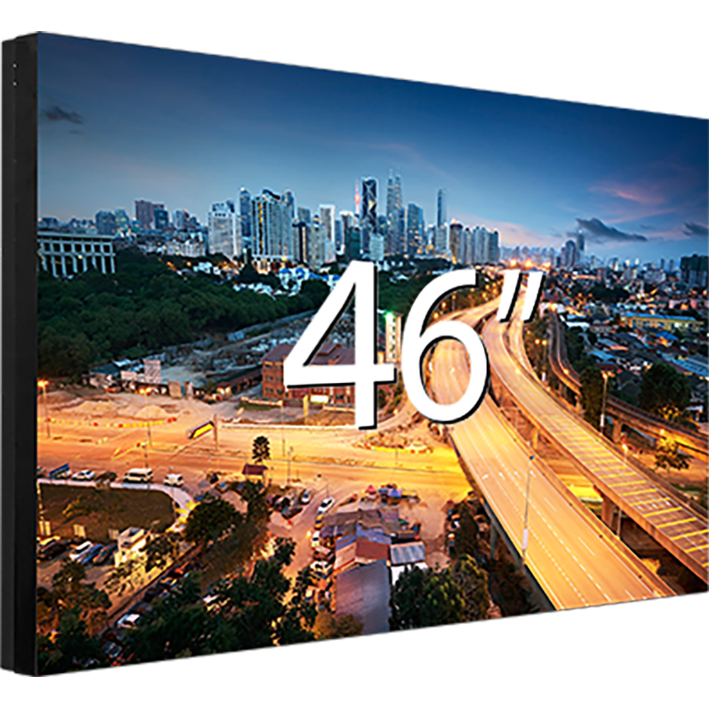 DISPLAY LCD VIDEO WALL 46" PULGADAS RESOLUCIÓN 1920×1080 BISEL 3,5MM, BRILLO 500CD/M2, SALIDAS DVI-VGA-HDMI