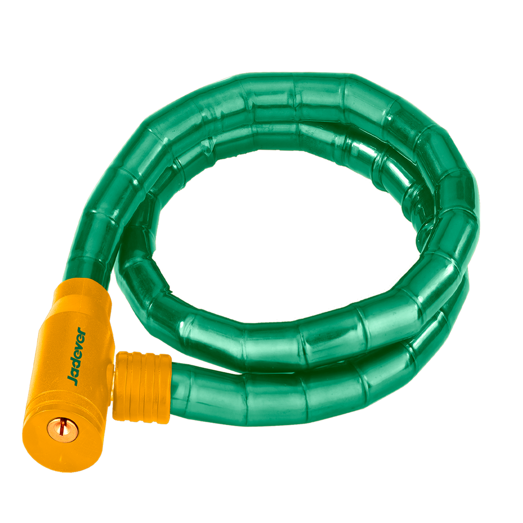 ESLINGA SERPIENTE PARA BICICLETA - LONGITUD: 800MM DIÁMETRO: 18MM - CAJA DE ABS - CILINDRO 100% LATÓN - TUBO DE PVC - CON 2 LLAVES DE HIERRO