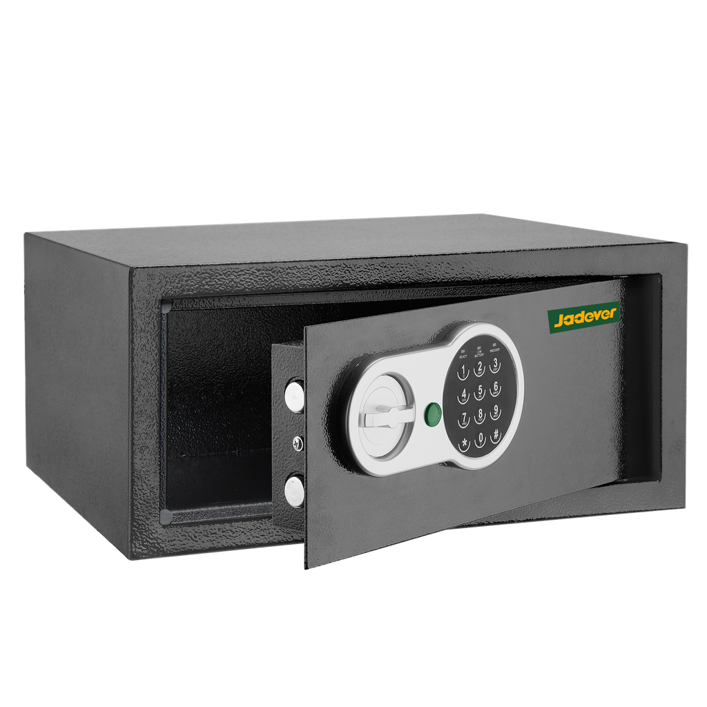 CAJA FUERTE ELECTRÓNICA - VOLUMEN: 27L - MEDIDAS: (A X L X P) 20 X 43 X 35 CM - ESPESOR (PUERTA/CUERPO DE CAJA): 3/1,5 MM - CÓDIGO DE 3 A 8 DÍGITOS LIBREMENTE