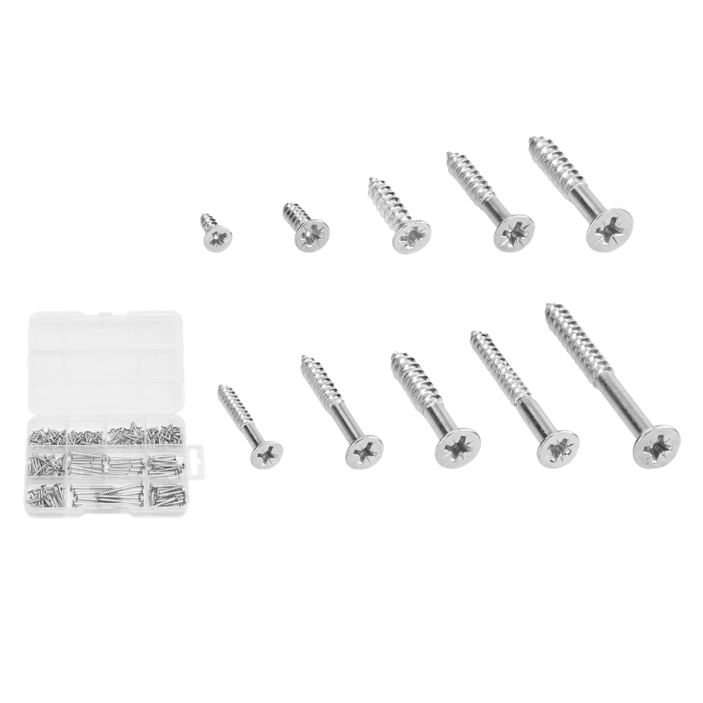 KIT DE TORNILLOS FIX PUNTA AGUJA CON CUELLO DE 302 PIEZAS - TORNILLOS PUNTA AGUJA DE ACERO AL C CON SUPERFICIE GALVANIZADA
