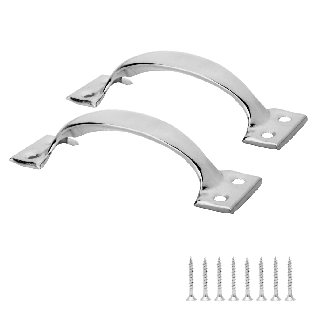 MANIJA DE PUERTA - TAMAÑO: 4'' - SUPERFICIE CROMADA - CONTIENE 8 TORNILLOS