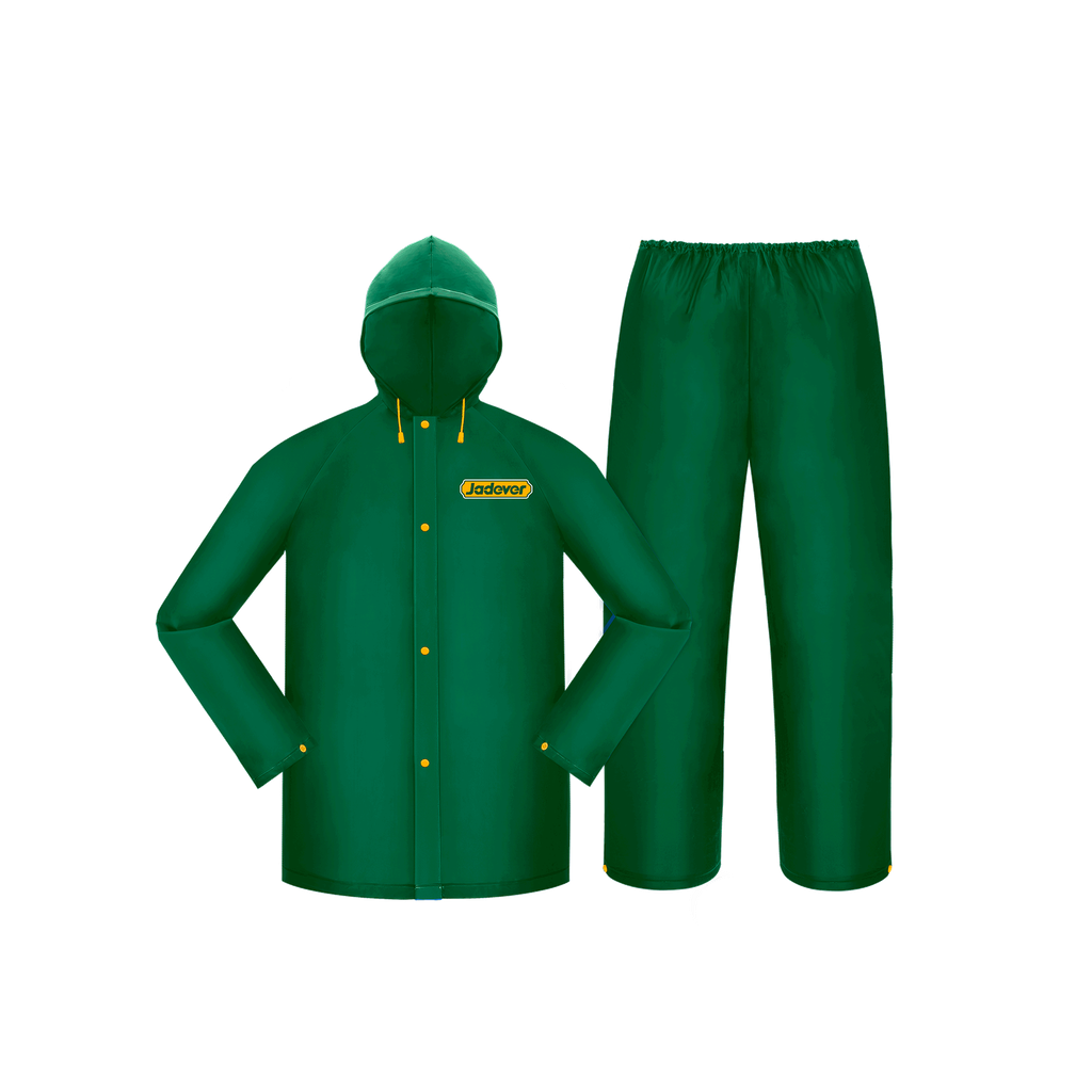 TRAJE DE LLUVIA COMPLETO - TALLA XL - ESPESOR: 0,25MM - 100% PVC NUEVO - RESISTENTE AL AGUA - VENTILACIÓN EN AXILAS