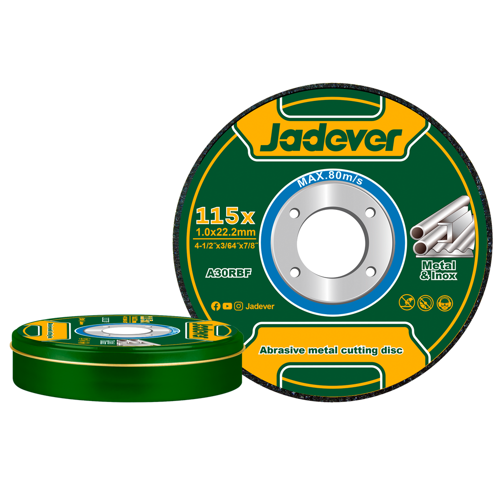 KIT DE DISCO ABRASIVO PARA CORTE DE METAL 15U:  115 MM X 1,0 MM X 22,2 MM (4-1/2'' X 3,64'' X 7/8'')