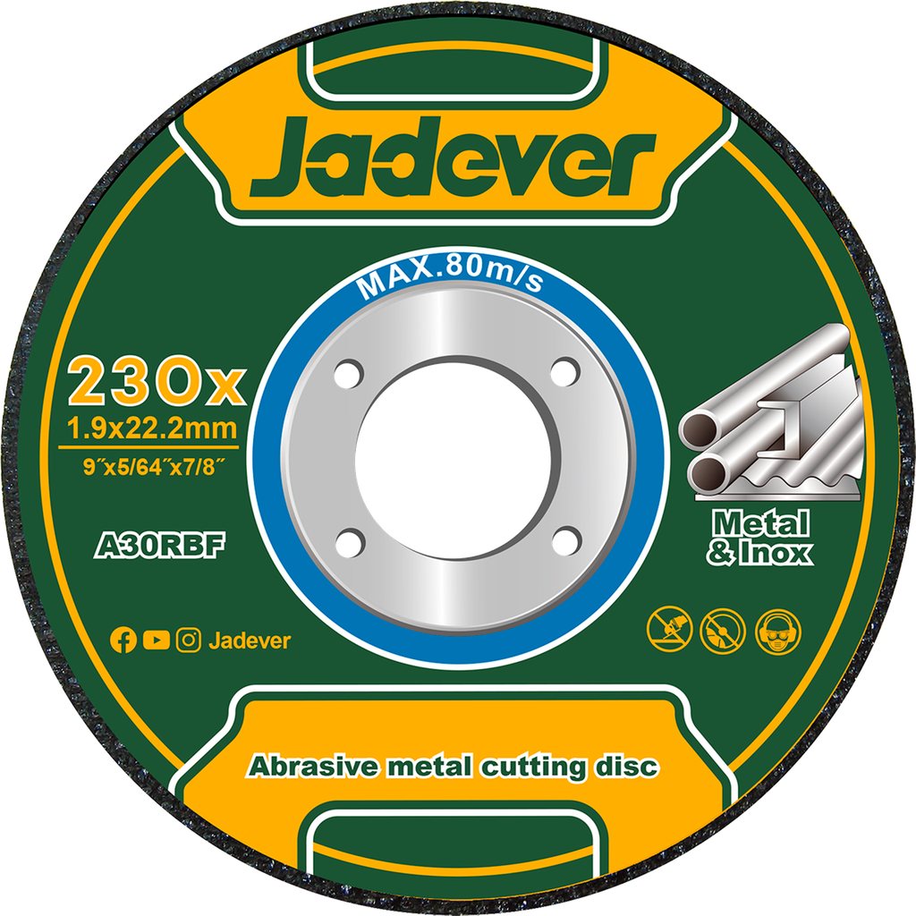 DISCO ABRASIVO PARA CORTE DE METAL: 230 MM  X 1,9 MM 22,22 MM (9'' X 5/64'' X 7/8'')
