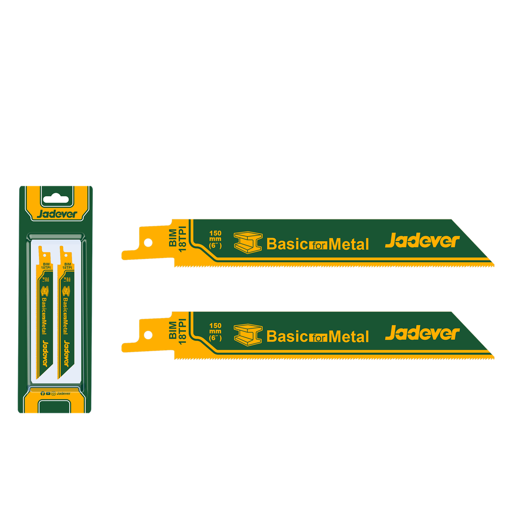 HOJAS PARA SIERRA SABLE PARA METAL - 150MM (6'') - CANTIDAD DE DIENTES: 18TPI - 2 UNIDS/SET