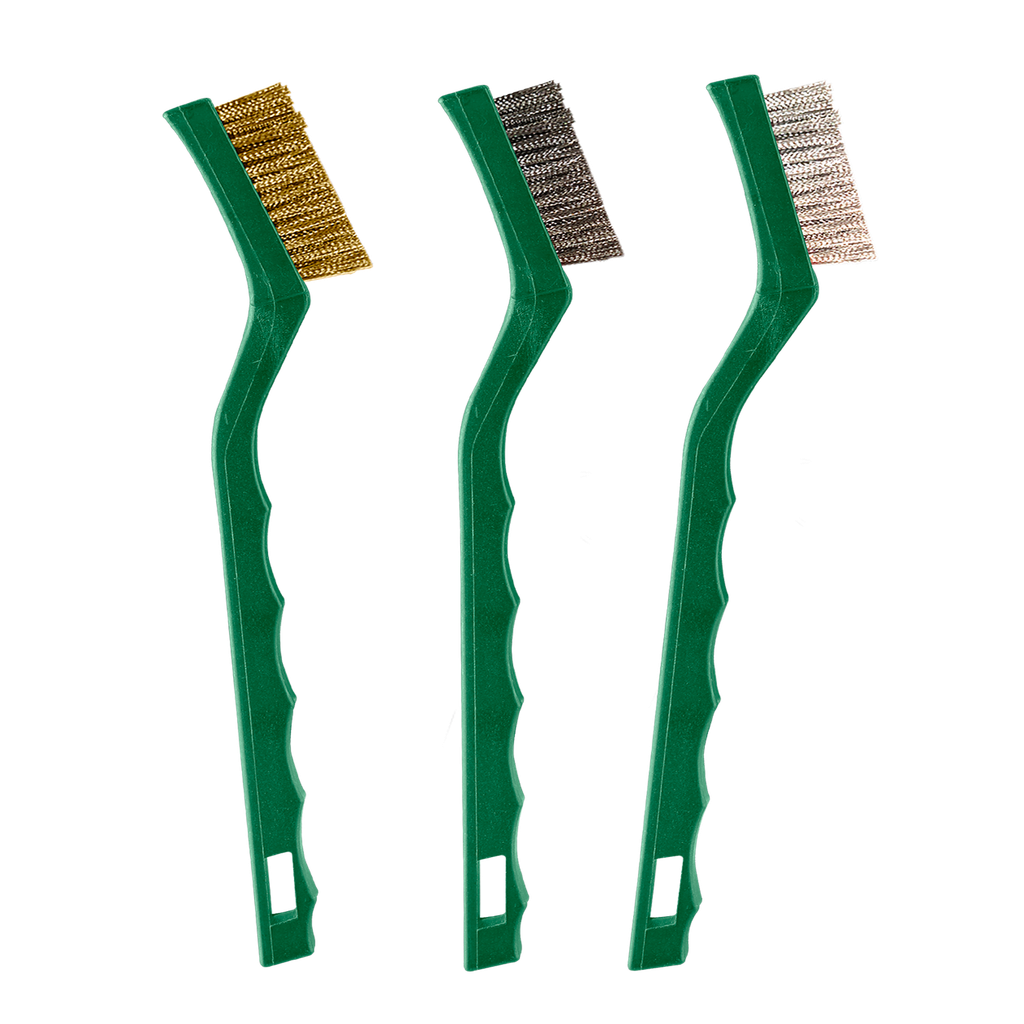 KIT DE CEPILLOSDE ALAMBRE MANUALES DE 3 PIEZAS - TAMAÑO: 7'' - MANIJA DE PLASTICO