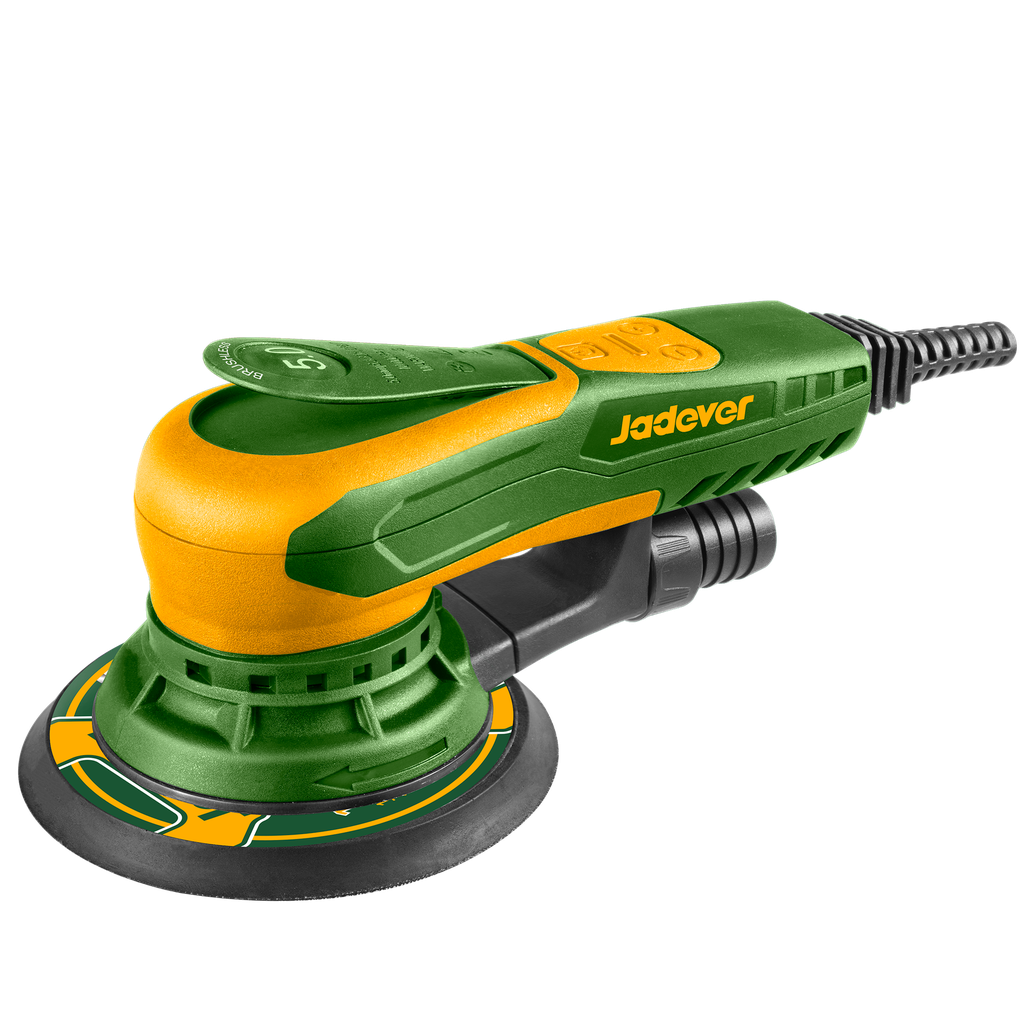 LIJADORA ORBITAL BRUSHLESS 350W - MOTOR SIN ESCOBILLAS - VOLTAJE: 220-240V 50/60HZ - VELOCIDAD SIN CARGA: 4000 - 10000RPM - DIÁMETRO DE LA ALMOHADILLA: 150MM - BASE DE VELCRO - 4 PAPELES DE LIJA