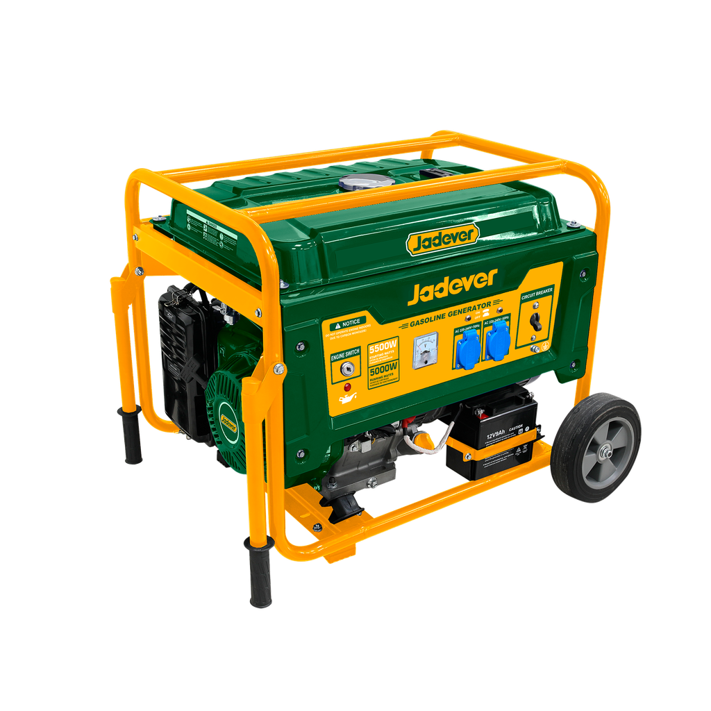 GENERADOR A GASOLINA 3000RPM - POT MÁX: 5,5KW - POT NOM: 5,0KW - MOTOR 4 TIEMPOS OHV 420CC - REFRIGERADO POR AIRE - ENCENDIDO TCI - ARRANQUE MANUAL + ELÉCTRICO - TANQUE DE COMBUSTIBLE: 25L