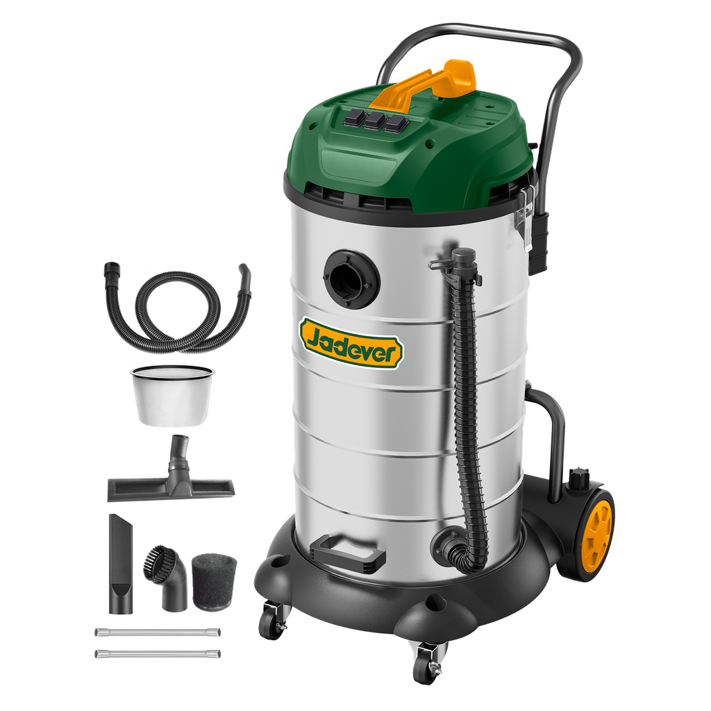 ASPIRADORA 3600W - VOLTAJE: 220-240V 50/60HZ - CAPACIDAD: 90L - FLUJO DE AIRE: 3,3M³/MIN - LIMPIEZA EN HUMEDO/SECO - FILTRO DE TELA - CABLE: 4MTS - PRESIÓN DE VACÍO: ?21KPA - INCLUYE ACCESORIOS JADEVER