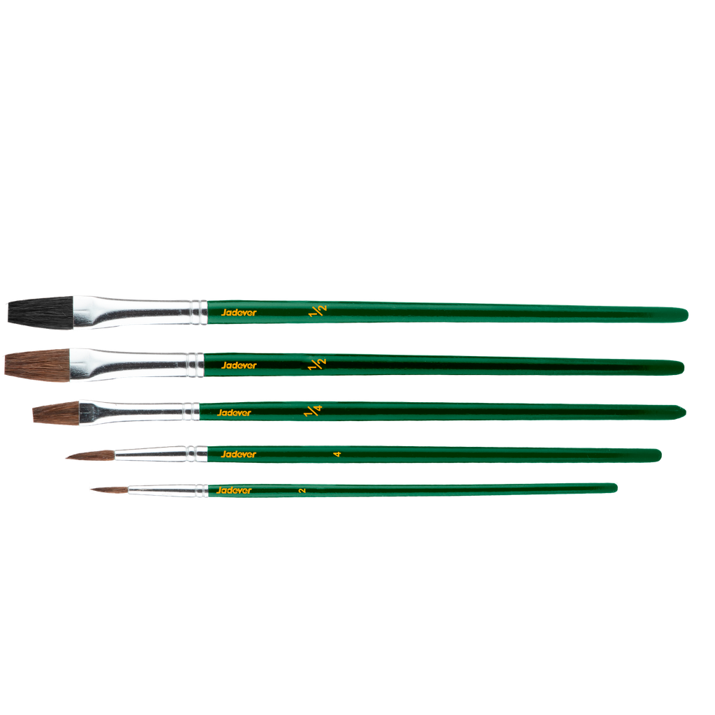 KIT DE PINCELES 5 EN 1 - PINCELES N°1/2 (X2), N°1/4, N°2, N°4