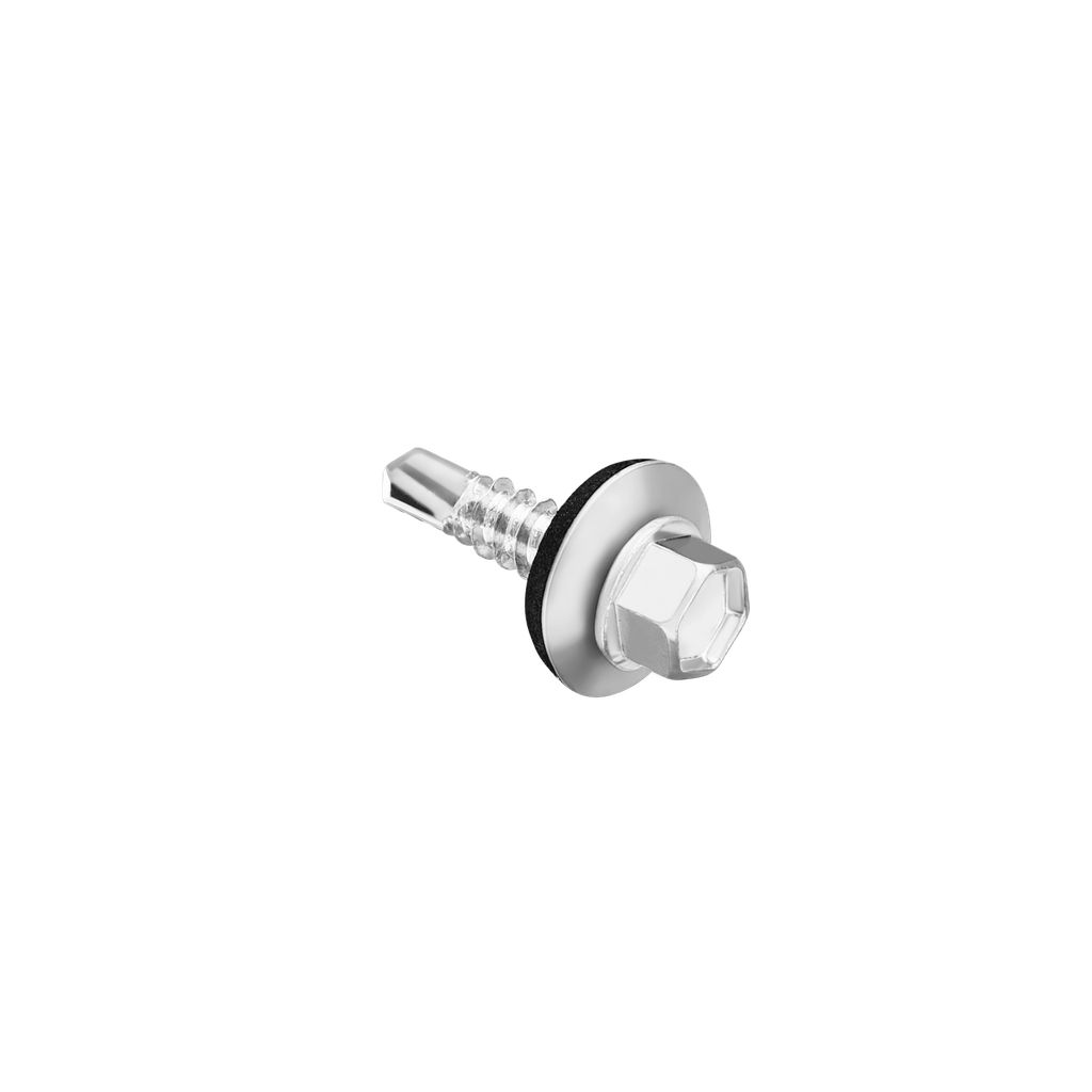 TORNILLO PUNTA MECHA - CABEZA HEXAGONAL - TAMAÑO: #12 X 3/4'' (5.5 X 19MM) - ACERO AL CARBONO DE ALTA CALIDAD - 200 UNIDADES / BOLSA