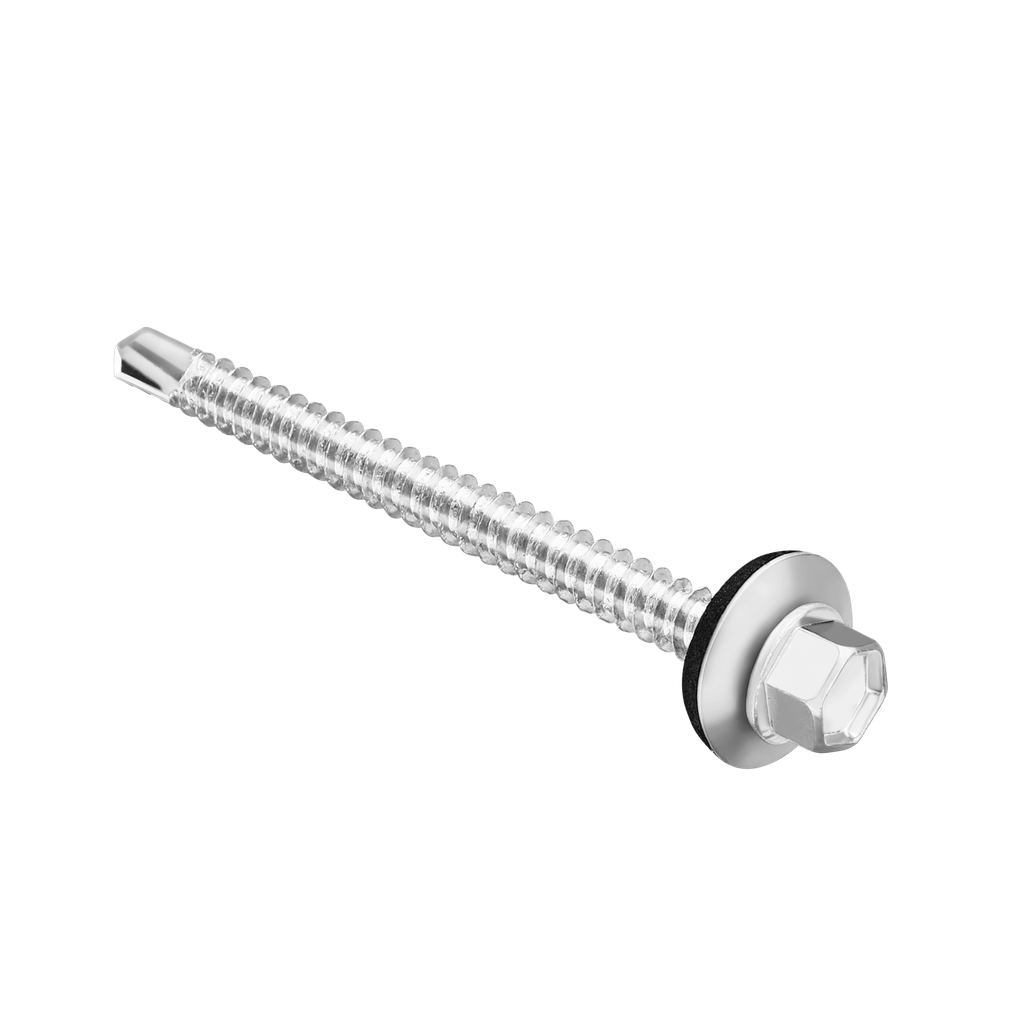 TORNILLO PUNTA MECHA - CABEZA HEXAGONAL - TAMAÑO: #12 X 2'' (5.5 X 50MM) - ACERO AL CARBONO DE ALTA CALIDAD - 120 UNIDADES / BOLSA