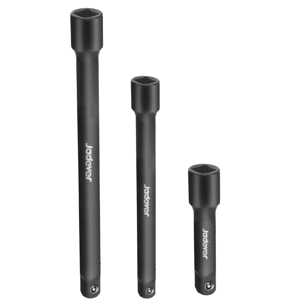 KIT DE BARRAS DE EXTENSIÓN DE IMPACTO DE 1/2'' - INCLUYE: 1 BARRA DE 3'' + 1 BARRA DE 6'' + 1 BARRA DE 8'' - ACERO 50BV30 (CR-V) + TRAT. TÉRMICO