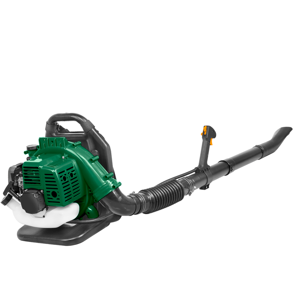 SOPLADOR DE GASOLINA - CILINDRADA: 42,7 CC - POTENCIA NOMINAL: 1,25KW - VELOCIDAD DEL MOTOR: 7000 RPM - TANQUE DE COMBUSTIBLE: 1L - VOLUMEN DE AIRE MEDIO: 0,2M³/S - MOTOR DE 2 TIEMPOS