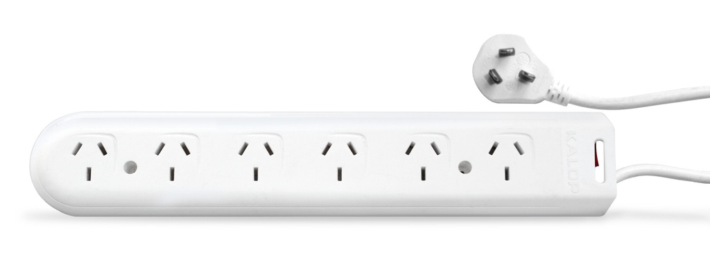 ZAPATILLA 6 TOMAS NOR C/CABLE 1,5 MTS BLANCO - KALOP