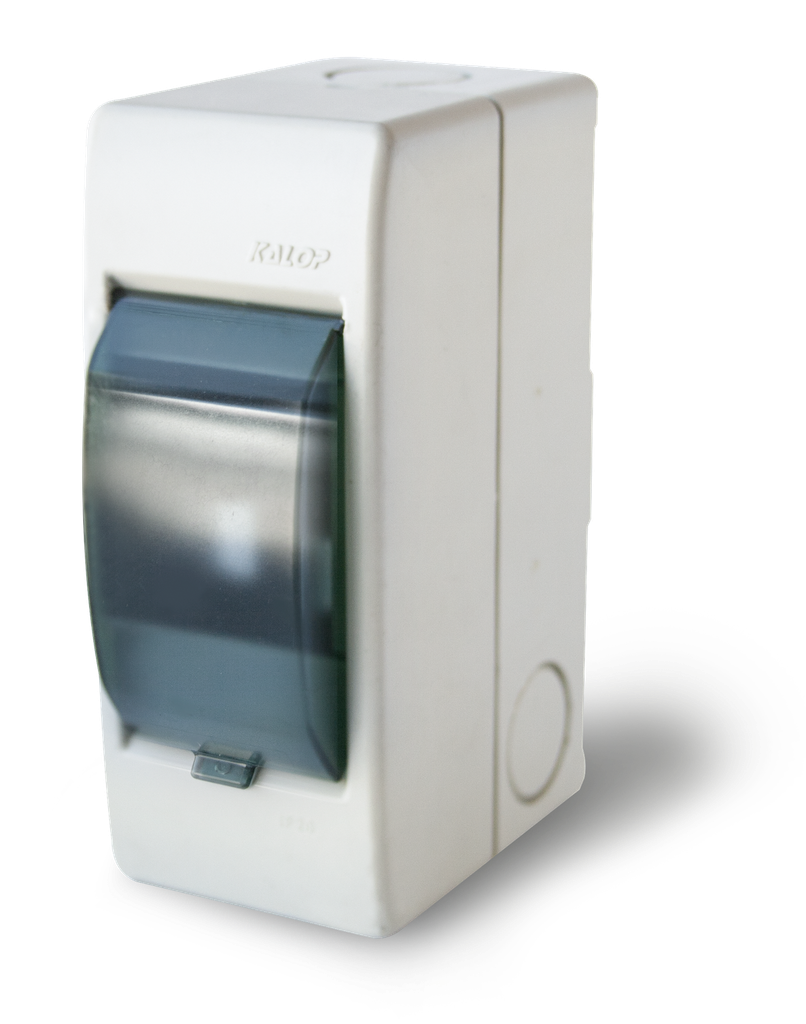Tablero con tapa Apl. 2 módulos PVC IP20. Kalop