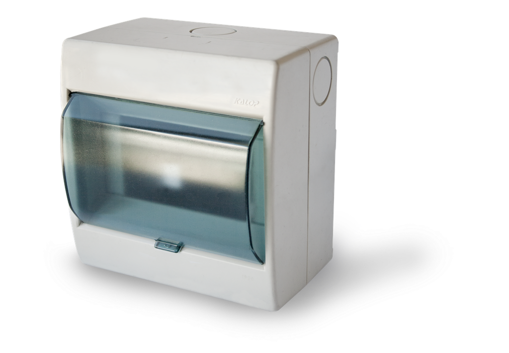 Tablero con tapa Apl. 6 módulos PVC IP20. Kalop