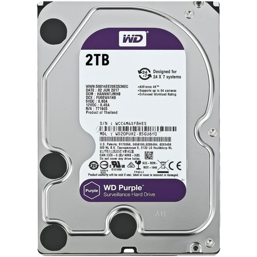 [WD22PURZ-85B4ZY0] ALMACENAMIENTO DISCO RIGIDO WD TIPO HDD LINEA  PURPLE CAPACIDAD  2TB