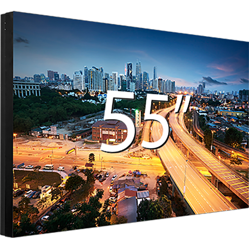 [MW-A55-B1] DISPLAY LCD VIDEO WALL 55" PULGADAS RESOLUCIÓN 1920×1080 BISEL 3,5MM, BRILLO 500CD/M2, SALIDAS DVI-VGA-HDMI