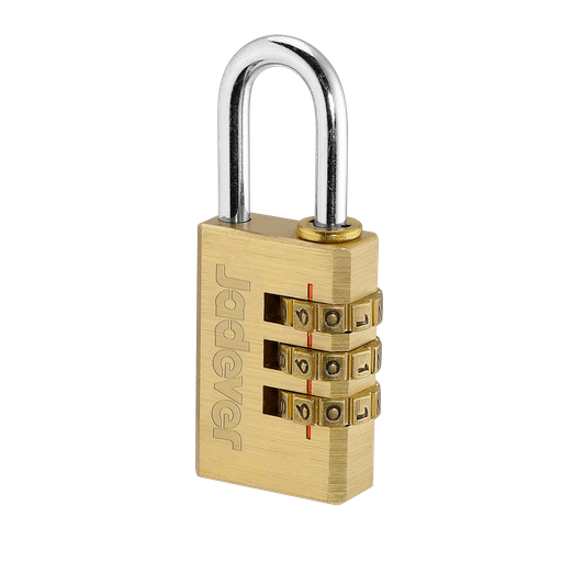 [JDPD3433] CANDADO DE COMBINACIÓN DE LATÓN DE 3 DÍGITOS - TAMAÑO: 3X30MM - PESO: 116G - 3 RUEDAS CODIFICADAS - COMBINACIÓN PERZONALIZABLE
