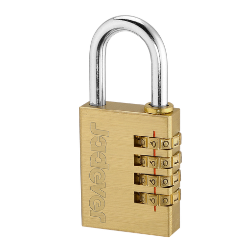 [JDPD3444] CANDADO DE COMBINACIÓN DE LATÓN DE 4 DÍGITOS - TAMAÑO: 4X40MM - PESO: 207G - 4 RUEDAS CODIFICADAS - COMBINACIÓN PERZONALIZABLE