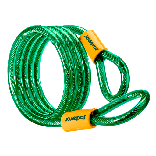 [JDBK3110] ESLINGA PARA BICICLETA DE DOBLE BUCLE - LONGITUD: 1500MM - DIÁMETRO: 10MM - CABLE DE ALAMBRE DE ALTA CALIDAD RECUBIERTO DE PVC - PORTACANDADOS PARA CUADRO DE BICICLETA