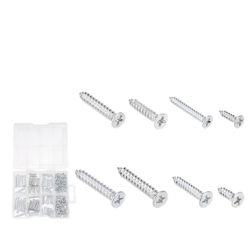 [JDXSCB01] SURTIDO DE TORNILLOS PARKER 200 PIEZAS - ACERO AL C + SUPERFICIE GALVANIZADA - TORNILLOS PHILLIPS DE CABEZA FRESADA