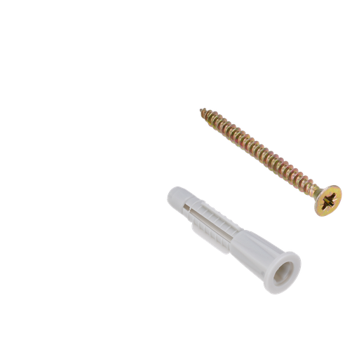 [JDXT2B01] KIT DE TORNILLOS FIX PUNTA AGUJA CON TARUGOS DE 140 PIEZAS - 70 TORNILLOS PUNTA AGUJA DE ACERO AL C CON SUPERFICIE GALVANIZADA + 70 TARUGOS PARA LADRILLO HUECO