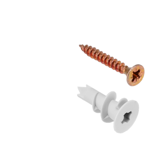[JDXT1B01] KIT DE TORNILLOS FIX PUNTA AGUJA CON TARUGOS DE 120 PIEZAS - 60 TORNILLOS PUNTA AGUJA DE ACERO AL C CON SUPERFICIE GALVANIZADA + 60 TARUGOS PARA PLACAS DE DURLOCK
