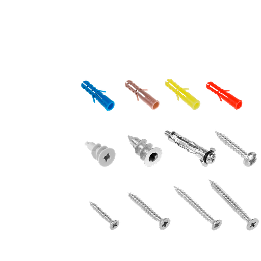 [JDXT1B02] KIT DE TORNILLOS PARA MADERA Y TARUGOS DE 140 PIEZAS - PE+PA + ACERO AL C - 6 TARUGOS COMUN + 6 TARUGOS DE METAL + 53 TARUGOS DE COLORES + 18 TORNILLOS PARKER + 53 TORNILLOS PARA MADERA
