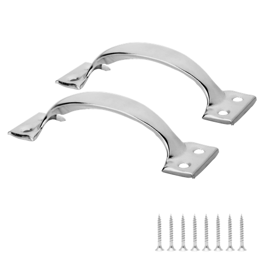 [JDNM1K04] MANIJA DE PUERTA - TAMAÑO: 4'' - SUPERFICIE CROMADA - CONTIENE 8 TORNILLOS