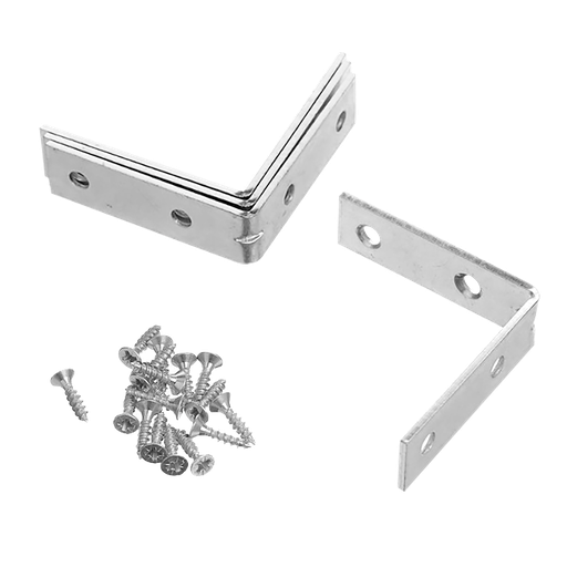 [JDCY2K75] ESQUINEROS DE 4 PIEZAS - TAMAÑO: 75 X 75 X 1,9MM - INCLUYE 16 PIEZAS DE SUJETADORES