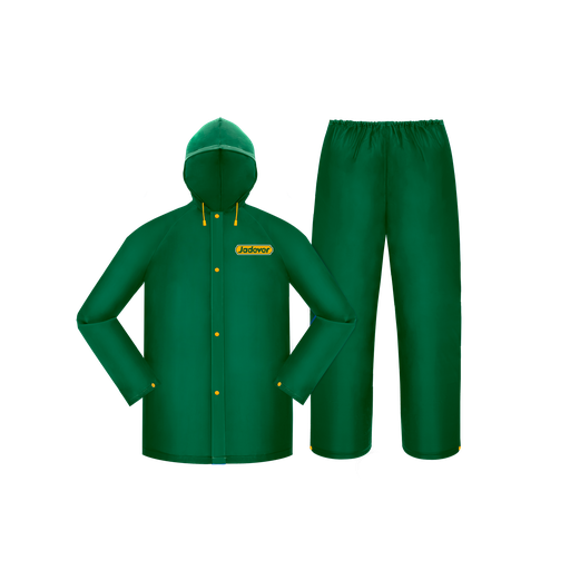 [JDRC300L] TRAJE DE LLUVIA COMPLETO - TALLA L - ESPESOR: 0,25MM - 100% PVC NUEVO - RESISTENTE AL AGUA - VENTILACIÓN EN AXILAS