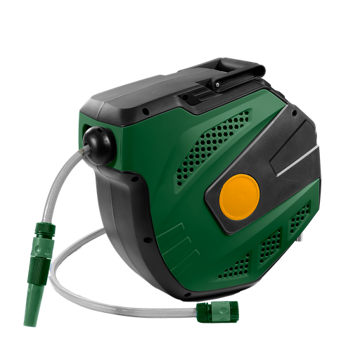 [JDVZ1515] ENROLLADOR DE MANGUERA - RETRACCIÓN LENTA Y PARADA AUTOMÁTICA - LONGITUD DE LA MANGUERA: 15+1,5M - TAMAÑO DE LA MANGUERA: 1/2'' - PRESIÓN DE TRABAJO: 150 PSI
