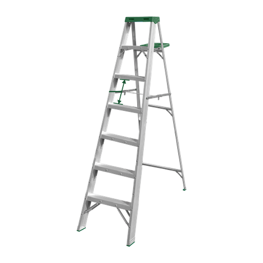 [JDLD4H07] ESCALERA DE TRABAJO CON PORTA HERRAMIENTAS - ALUMINIO - ESCALONES: 6+1 - CARGA MÁXIMA: 150KG