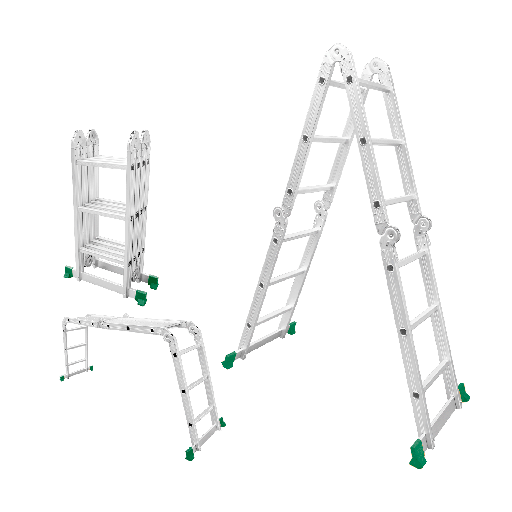 [JDLD7H43] ESCALERA MULTIPROPÓSITO - ESCALONES: 4X3 - LONGITUD: 3370MM - ALTURA DE LA ESCALERA: 1650MM - ALTURA DEL ANDAMIO: 950MM - CON 2 PLACAS DE ANDAMIO - MÁX. CARGA: 150KG