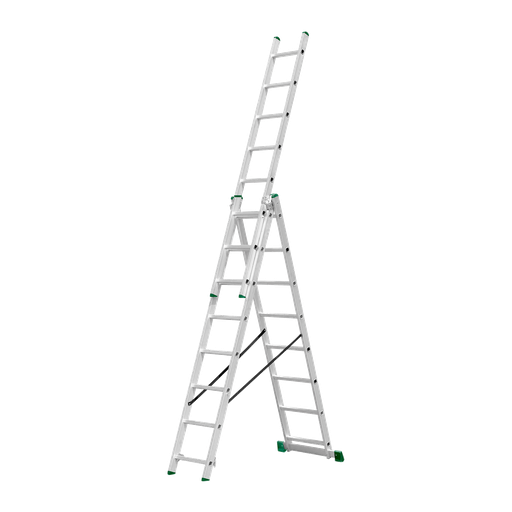 [JDLD6H38] ESCALERA EXTENSIBLE DE 3 TRAMOS - ESCALONES: 3X8 - ALUMINIO - ALTURA EXTENDIDA: 5080 MM - ALTURA CERRADA: 2280 MM - MÁX. CARGA: 150KG