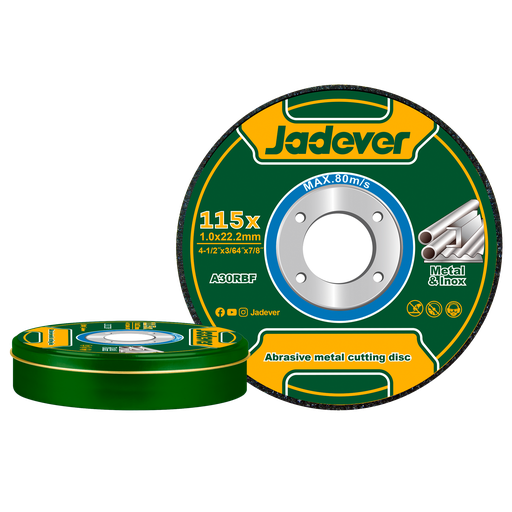 [JDAC2L45] KIT DE DISCO ABRASIVO PARA CORTE DE METAL 15U:  115 MM X 1,0 MM X 22,2 MM (4-1/2'' X 3,64'' X 7/8'')