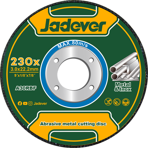 [JDAC1392] KIT DISCO ABRASIVO PARA CORTE DE METAL: 230 MM  X 3,0 MM 22,22 MM (9'' X 1/8'' X 7/8'')