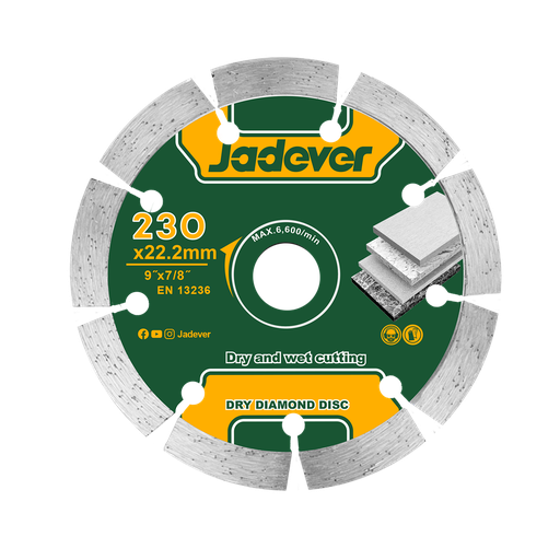 [JDDC1K05] DISCO DE DIAMANTE SECO - 230MM (9'') ANCHO 7,5 MM