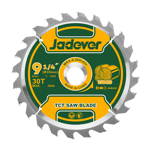 [JDTC1K06] DISCO DE SIERRA CIRCULAR  TCT: 235 MM (9-1/4'') 30D CON ANILLO REDUCTOR DE 16 MM Y 25,4
