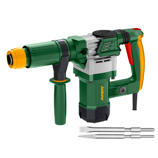 [JDDB1D45-4] MARTILLO DE DEMOLICIÓN 1300W - VOLTAJE: 220-240V 50/60HZ - TASA DE IMPACTO: 3700BMP - FUERZA DE IMPACTO: 15J - SISTEMA ANTIVIBRACIONES - SISTEMA DE MANDRIL HEXAGONAL - PESO: 6KG - CON 2 CINCELES