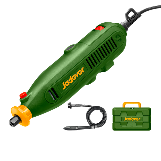 [JDRY1D131-4] MINI TORNO 130W - VOLTAJE: 220-240VCA 50/60HZ - VELOCIDAD SIN CARGA: 8000 - 35000RPM - TAMAÑO DE LA PINZA: 3,2MM - CONTROL DE VELOCIDAD VARIABLE - INCLUYE 52 ACCESORIOS + CARGADOR + EJE FLEXIBLE