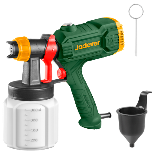 [JDEG1A45-4] PISTOLA PULVERIZADORA 450W - VOLTAJE: 220V-240V 50/60HZ - PRESIÓN DE PULVERIZACIÓN: 0,1 - 0,2BAR - FLUJO MÁXIMO: 700 ML/MIN - MÁX. VISCOSIDAD: 100DIN-S - CAPACIDAD DEL CONTENEDOR: 800ML