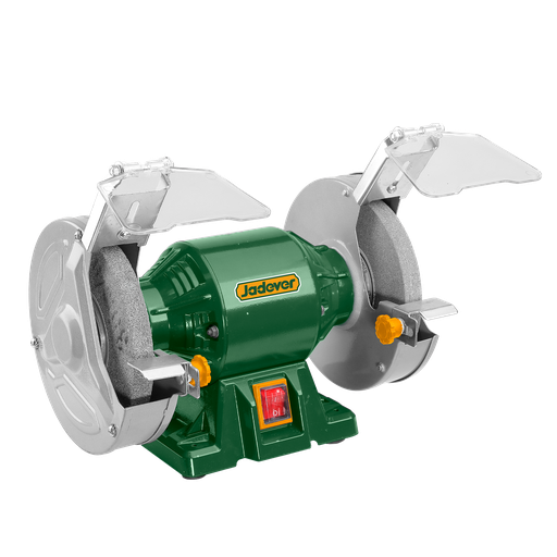 [JDBG1A1501-4] AMOLADORA DE BANCO 200W 2900RPM - VOLTAJE: 220-240V 50/60HZ - TAMAÑO DE LA RUEDA: 150MM - BASE DE ALUMINIO RESISTENTE - INCLUYE: 1 JUEGO DE PROTECTORES OCULARES + 1 CAJA DE ALMACENAMIENTO JADEVER