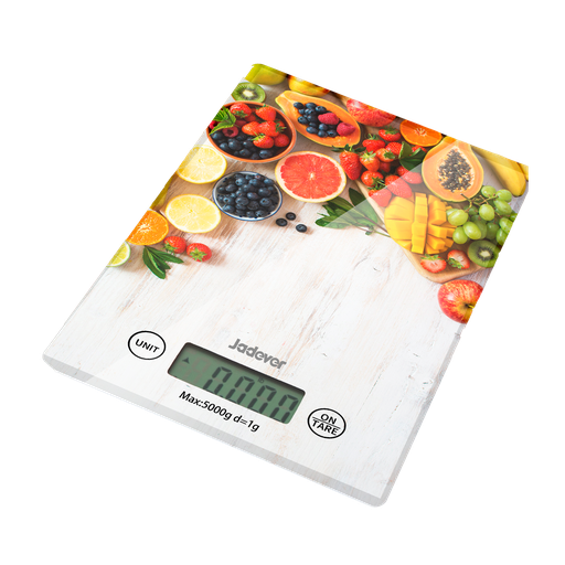 [JDKE4506] BALANZA ELECTRÓNICA DE COCINA - CAPACIDAD: 5G - 5000G - UNIDAD: G/KG/LB/OZ - TAMAÑO: 23 X 16 X 2CM - VIDRIO TEMPLADO - APAGADO AUTOMÁTICO - PANTALLA LCD JADEVER