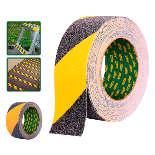 [JDVA3560] CINTA DE ADVERTENCIA ANTIDESLIZANTE DE PVC - COLOR: AMARILLO-NEGRO - LONGITUD: 5M - ANCHO: 50MM - ESPESOR: 0,78MM