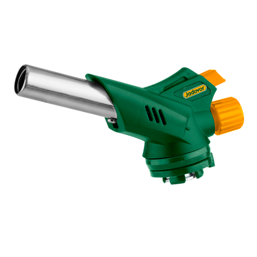 [JDFG1604] SOPLETE DE GAS - DISPARA AL REVÉS - ALUM. + ALEAC. ZINC - TEMPERATURA DE LA LLAMA: 1300° (REGULABLE) - CONSUMO DE GAS: 80 G/H - CONEXIÓN: TIPO BAYONETA - ENCENDIDO PIEZOELÉCTRICO AUTOMÁTICO