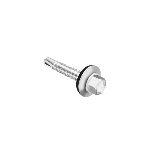 [JDXS4922] TORNILLO PUNTA MECHA - CABEZA HEXAGONAL - TAMAÑO: #12 X 1'' (5.5 X 125MM) - ACERO AL CARBONO DE ALTA CALIDAD - 200 UNIDADES / BOLSA